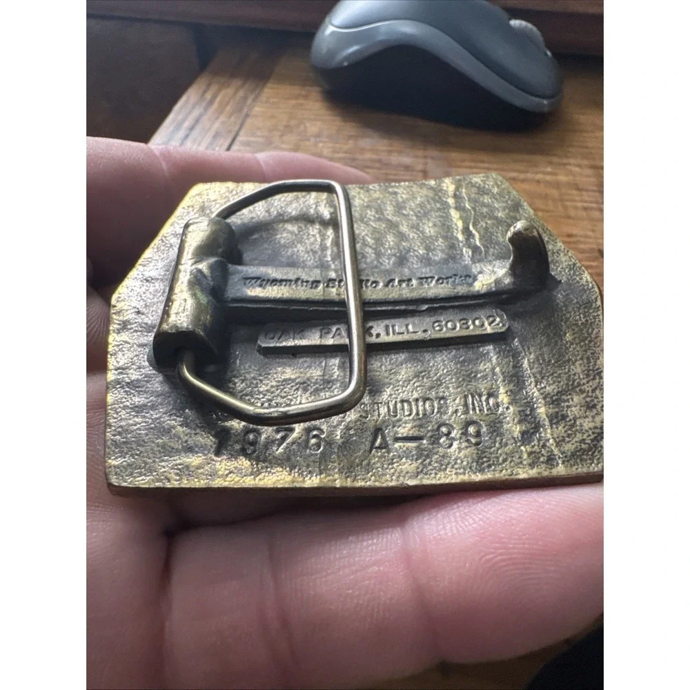 Vintage Old CB Radio Er Cb'er Belt Buckle Wyoming Studio‎ Art Works 1976